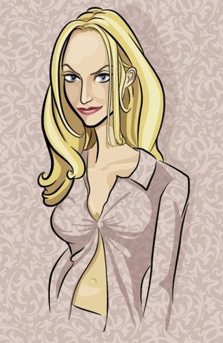 Cartoon: sharon (medium) by michaelscholl tagged sexy,woman,vector,blond,pink