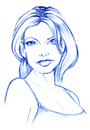 Cartoon: blue sketch (small) by michaelscholl tagged sketch woman
