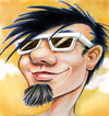 Cartoon: bright (small) by michaelscholl tagged sunglasses,beard,yellow
