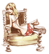 Cartoon: the chair (small) by michaelscholl tagged woman,cartoon,sexy,swimsuit,bathing,suit,chair,sitting