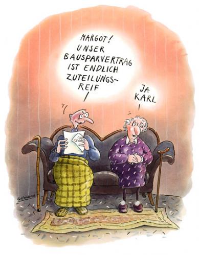 Cartoon: Lebenstraum (medium) by Gebhard tagged beziehung,alter,