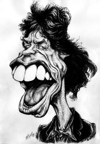 Cartoon: Mick Jagger (medium) by Grosu tagged rock,music,mick,jagger,rolling,stones