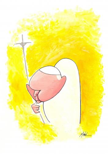 Cartoon: John Paul the II (medium) by Marcos Noel tagged caricature,people,religion