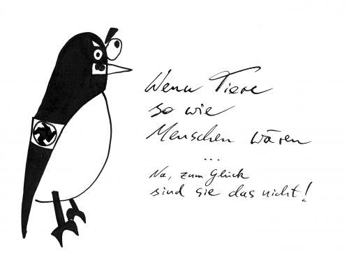 Cartoon: Nazi-Pinguin (medium) by Tobias Wolff tagged nazi,pinguin,mensch,menschen,tier,tiere