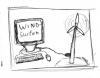 Cartoon: Wind Surfing (small) by Tobias Wolff tagged wind,surfing,world,wide,web,internet,erneuerbare,energien,windmühle,