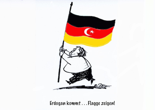 Cartoon: Erdogan kommt (medium) by sobecartoons tagged staatsbesuch,gast,politik,türkei,veränderung,2staatsbürgerschaften,staatsbesuch,gast,politik,türkei,veränderung,2staatsbürgerschaften