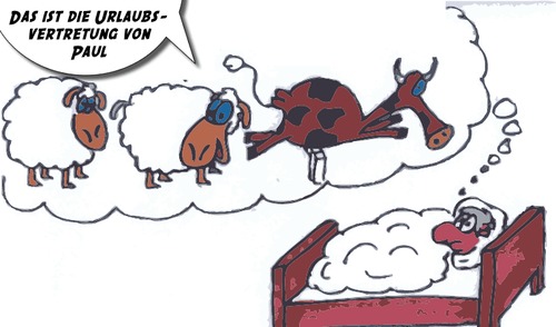 Cartoon: Urlaubsvertretung (medium) by komika tagged schafe,sheep,zählen,counting,schlafen,sleep