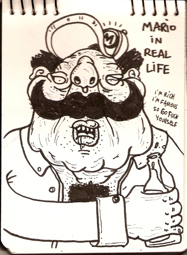 Cartoon: Real Mario (medium) by SupremeNinja tagged mario,life,drunk