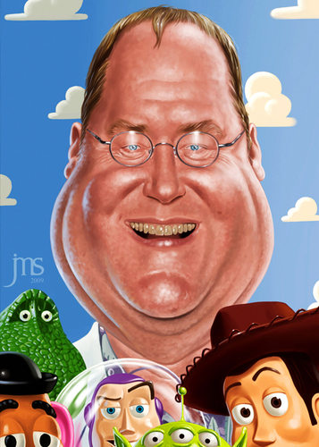 Cartoon: Lasseter (medium) by JMSartworks tagged caricature,actors,filmmakers,hollywood,paintool,sai,painter