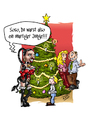 Cartoon: Die neue Aushilfe... (small) by Toeby tagged weihnachten weihnachtsmann santa claus domina aushilfe nebenjob sm sadomaso toeby mark töbermann
