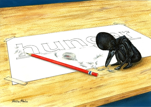 Cartoon: Hunger (medium) by Atilla Atala tagged economy,africa,child,inequality,injustice,hunger