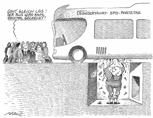 Cartoon: Parteitag (medium) by Pohlenz tagged spd,parteitag,dresden