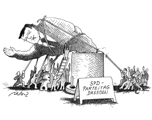 Cartoon: Parteitag (medium) by Pohlenz tagged spd,parteitag,dresden