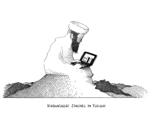 Cartoon: Stachel im Fleisch (medium) by Pohlenz tagged afghanistan,hindukusch,pakistan