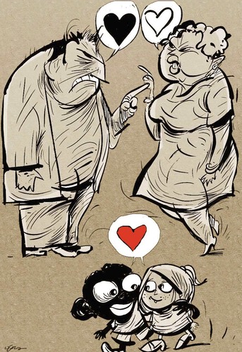 Cartoon: against racism (medium) by oguzgurel tagged humor