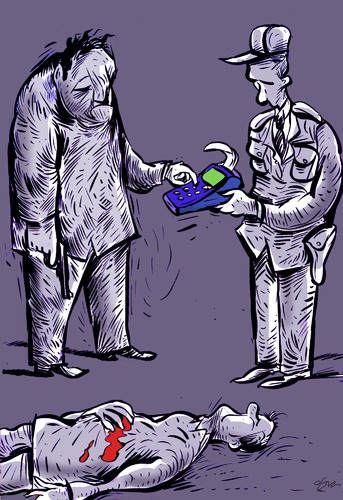 Cartoon: chastisement (medium) by oguzgurel tagged humor