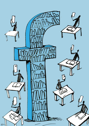Cartoon: facebook (medium) by oguzgurel tagged social,media