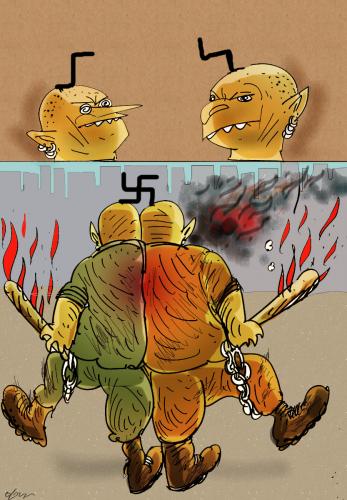 Cartoon: fascism (medium) by oguzgurel tagged humor