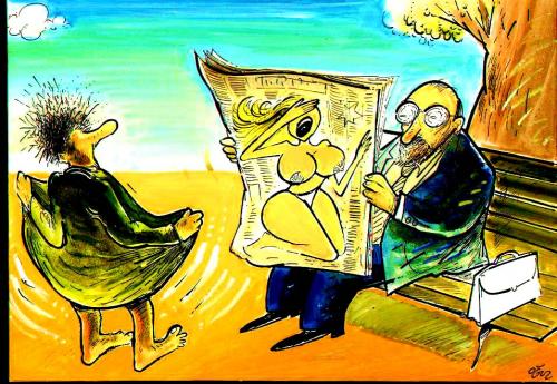 Cartoon: newspaper (medium) by oguzgurel tagged humor