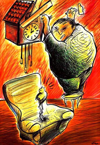 Cartoon: time (medium) by oguzgurel tagged humor