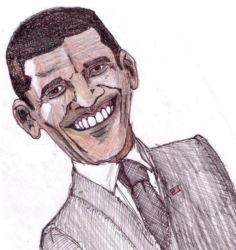 Cartoon: Barack Obama (medium) by artistocrat tagged politics,politician,american,president,obama,barack,democrat