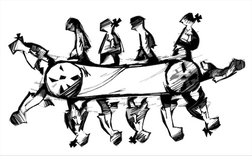 Cartoon: Treadmill (medium) by dbaldinger tagged drudgery,toil,treadmill,work,struggle,drudgery,toil,treadmill,work,struggle