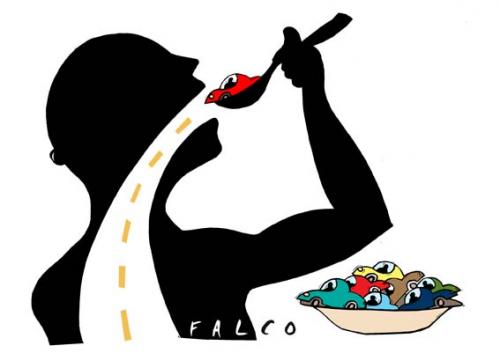 Cartoon: cars (medium) by alexfalcocartoons tagged cars,eater,accidents,