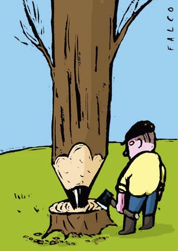 Cartoon: tree (medium) by alexfalcocartoons tagged tree