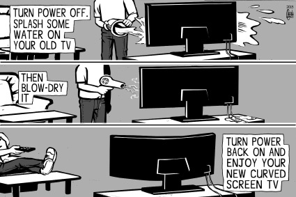 Cartoon: Curved screen TV (medium) by sinann tagged curved,screen,tv,television