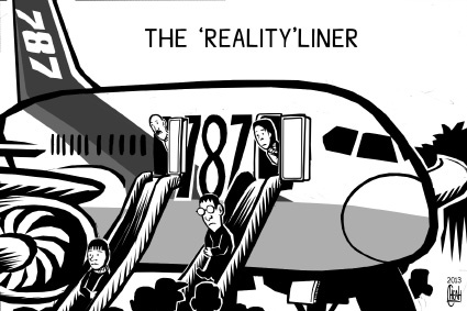 Cartoon: Dreamliner grounded (medium) by sinann tagged dreamliner,boeing,787,grounded,safety