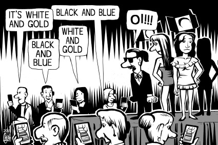 Cartoon: Dress colour internet (medium) by sinann tagged dress,colours,white,gold,blue,black