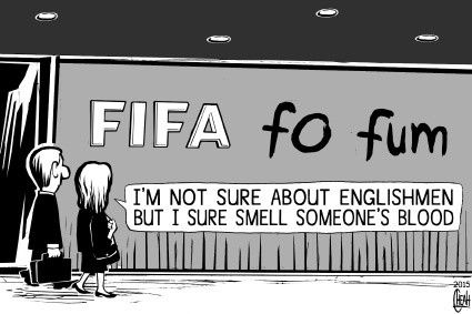 Cartoon: Fifa fo fum (medium) by sinann tagged fifa,fo,fum,poem,smell,blood,englishmen