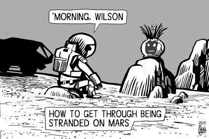 Cartoon: Martian Wilson (medium) by sinann tagged the,martian,mars,wilson,stranded,castaway