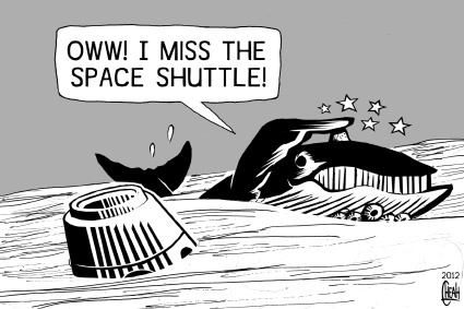 Cartoon: SpaceX Dragon (medium) by sinann tagged spacex,dragon,splashdown,whale