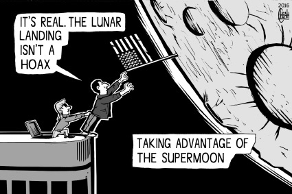 Cartoon: Supermoon landing (medium) by sinann tagged landing,lunar,supermoon