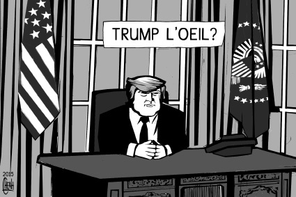 Cartoon: Trump President (medium) by sinann tagged trump,donald,president,usa,trompe,oeil