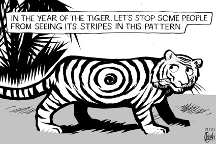 Cartoon: Year of the Endangered Tiger (medium) by sinann tagged year,of,the,tiger,endangered,stripes