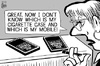 Cartoon: Mobile and cellphone cancer (small) by sinann tagged cancer,risk,mobile,cellphone,cigarette