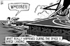 Cartoon: Space X landing disaster (small) by sinann tagged space,ocean,barge,landing,disaster