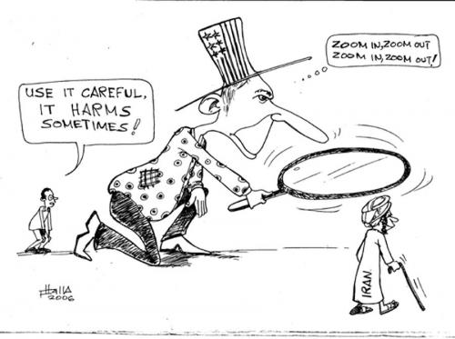 Cartoon: Iraq nuke (medium) by fredhalla tagged uranium,search,