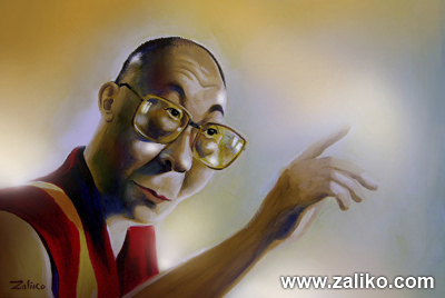 Cartoon: Dalailama (medium) by zaliko tagged dalailama