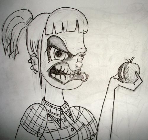 Cartoon: Apfel (medium) by Björn Krause tagged za,