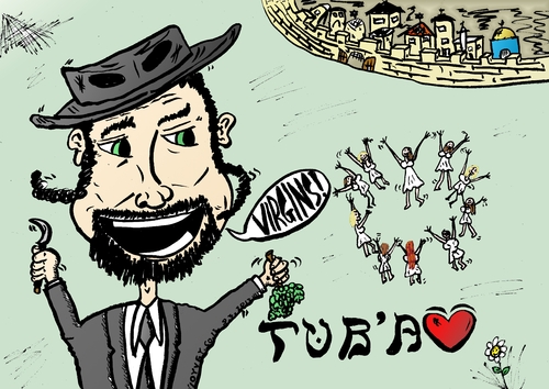 Cartoon: Tu Be Av cartoon (medium) by laughzilla tagged tu,be,av,bav,love,holiday,jewish,judaic,israel,hebrew,grapes,virgin,virgins,religion,tradition,ritual,celebration,harvest,girls,dancing,laughzilla,oyvey