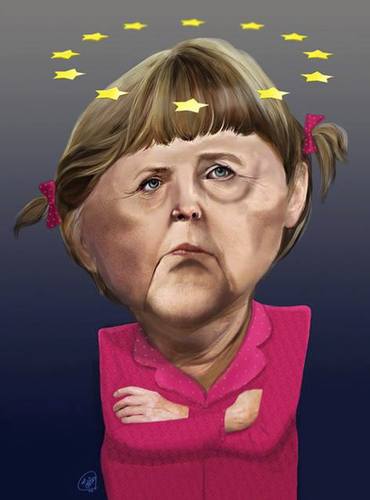 Cartoon: Angela Merkel (medium) by taravat niki tagged angelamerkel