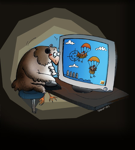 Cartoon: Computer games (medium) by taravat niki tagged computer,games