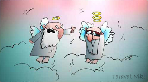 Cartoon: Robber angel (medium) by taravat niki tagged robber,angel,god