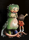 Cartoon: My cute monster (small) by taravat niki tagged monster,love,friendship,animal,children