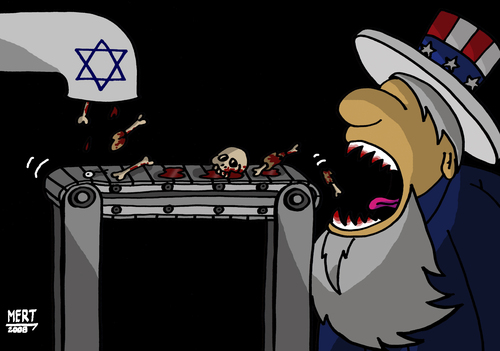 Cartoon: UNCLE_SAM (medium) by MERT_GURKAN tagged uncle,sam,war,usa,israel,crime,caricature