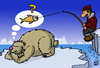 Cartoon: FISHER (small) by MERT_GURKAN tagged animals,bear,fish,fishing,sleep,caricature