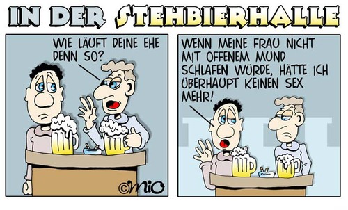 Cartoon: Eheprobleme. (medium) by MiO tagged eheprobleme,stehbierhalle,mio,ehe,probleme